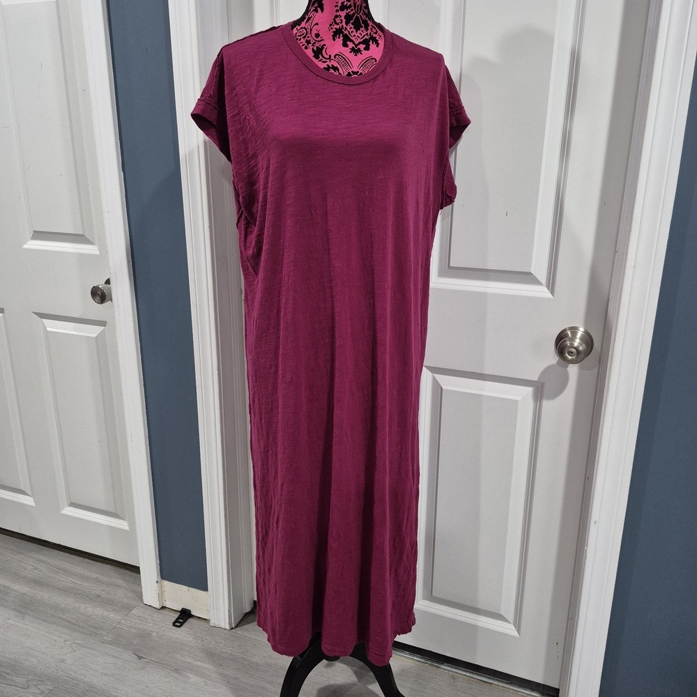 Natural Life Dress Womens Medium Raspberry Pink Maxi Cocoon Sleeveless Lagenlook